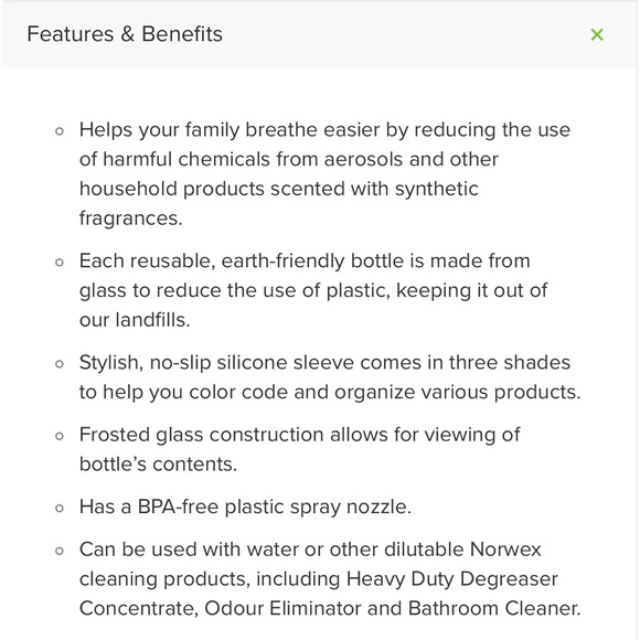 Norwex Forever Glass Bottle with Sprayer - Grey Sleeve - Picture 5 of 5